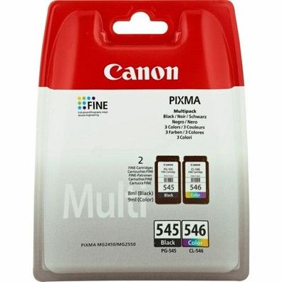 Original Canon PG-545 CL-546 8287B005 8287B006 Tinten Doppelpack schwarz color 2 St