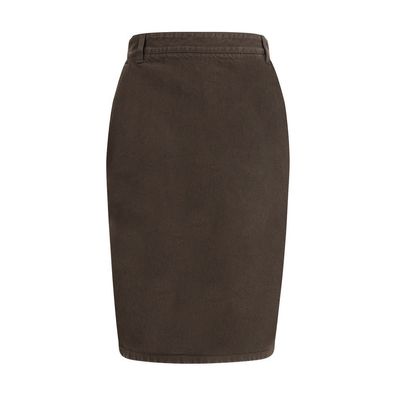 Saint Laurent Brown Denim Skirt
