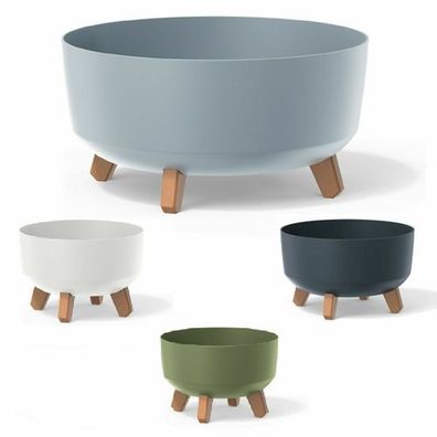 Low Blumentopf Garten Terrasse Pflanzgefäß Rund Kunststoff UV-beständig Körbe