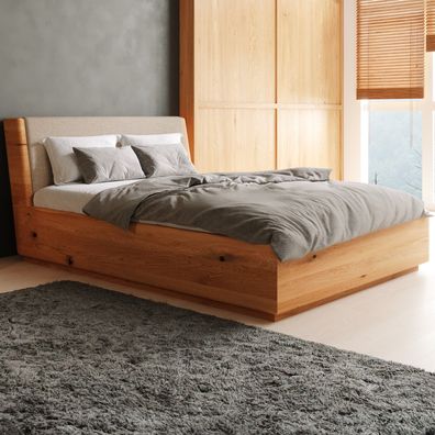 Bett Aura Tilt mit Stauraum, Eiche