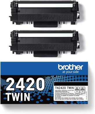 Brother TN2420TWIN Bundle mit 2 Tonern, schwarz, ca. 6000 Seiten TN2420