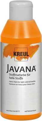 KREUL 91303 - Javana Stoffmalfarbe für helle Stoffe, 250 ml Glas in orange, geschmeid