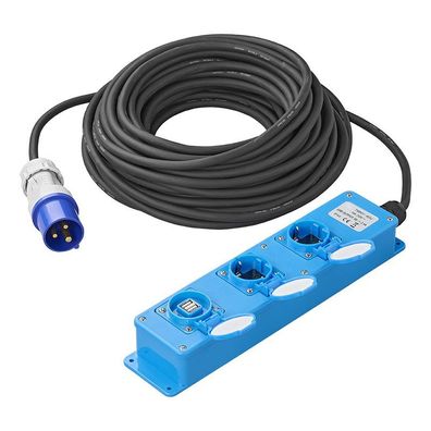 CEE 3-fach Steckdosenleiste 20M 3x 1,5 mm² (2xSchuko + 1x2-USB)