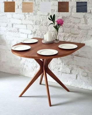 Halb ovaler Esszimmertisch Furniert JUBI 90x90 cm Esstisch Küchentisch Esszimmer