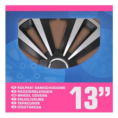 Radblenden-Set Terra Silber/schwarz 13 Zoll 4 Stück im Displaykarton