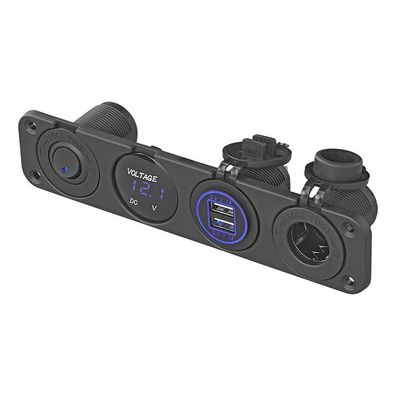 Auto-USB-Ladegerät: DIN-Buchse + Voltmeter + USB-Anschluss 2x Typ A 4200mA