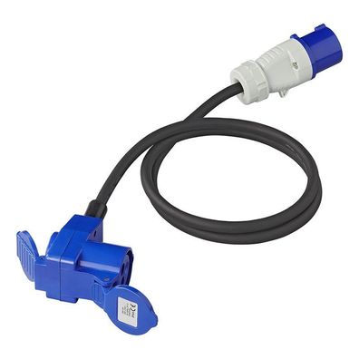 Adapterkabel 150cm 3x2,5mm² von CEE Stecker nach CEE Winkelkupplung + Schuko Steckdos