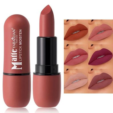 6-Color Matte Lipstick Set - Velvet, Waterproof, Long-Lasting Lip Makeup