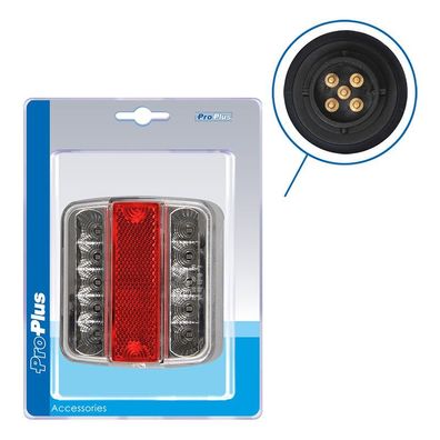 Rückleuchte 4 Funktionen 98x105mm 14LED mit 5-poliger EC im Blister