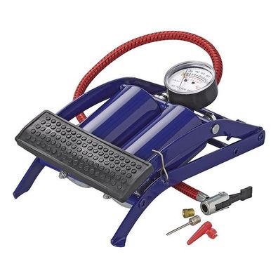 Fußpumpe Doppelzylinder mit Manometer