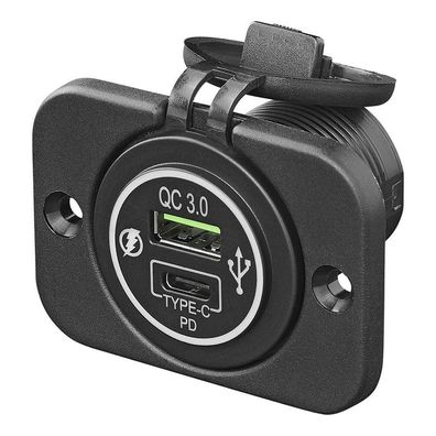 USB-Schnell-Ladegerät Typ A + C 2-fach 12/24V 3A Modell 1