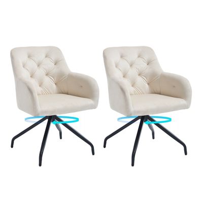 Kaufhof 360° drehbare Esszimmerstühle/Armlehnstühle 2er Set Samt