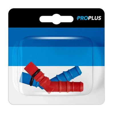 Schlauchtülle mit O-Ring für 10-12 mm Schläuche rot + blau im Blister