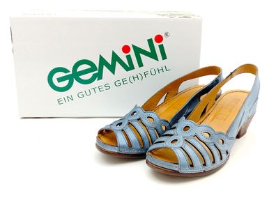 Gemini Damen Sandale kleiner Absatz jeansblau