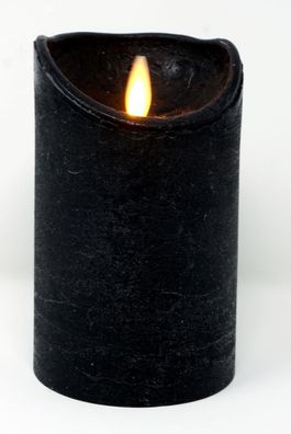 LED echtwachs Stumpenkerze 15 cm Schwarz Timer bewegliche Flamme Kerze Teelicht
