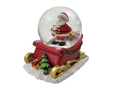 Schneekugel Weihnachtsmann 8cm Glitzerkugeln Schneekugeln Glitzerkugel Schlitten