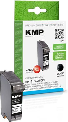 KMP Tintenpatrone passend für HP 15 Black (C6615DE) - H9 - für Deskjet 810C 812C 816C
