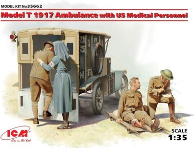 ICM Model T 1917 Ambulance with US Medical 3315662 in 1:35 Bausatz 35662