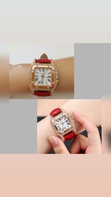 Rote Damenuhr - Stil, der auffällt