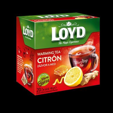 Loyd Wärmender Tee mit Ingwer-, Zitronen- und Honiggeschmack, 20 Teebeutel