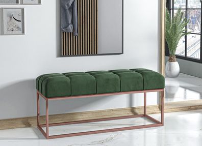 AX LIVING Sitz Bank Acciarolli 100 cm - Flaschengrün, Kupfer-Metallgestell