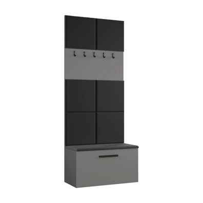 AX LIVING Garderoben Haken Rosanno I 80,6cm Breite Stilvoll Grau JS100