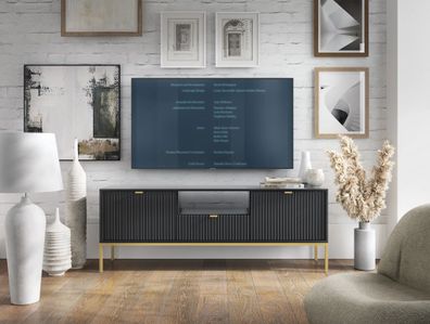 AX LIVING Lowboard TV Eternas RTV154 - 154 cm Breite, Modernes Design, Schwarz