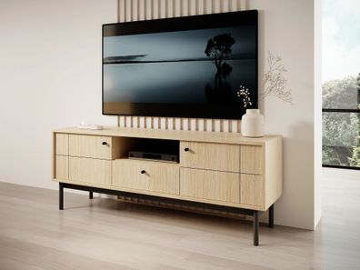 AX LIVING Schrank für TV Cypressa 154 cm Breite, Modern in Eiche Linea