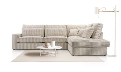 AX LIVING Sofa creme Celleri Mini kleine Eckcouch modernes Design 280R