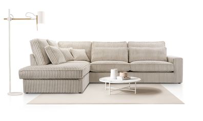 AX LIVING Sofa creme Celleri Mini kleine Eckcouch modernes Design 280L