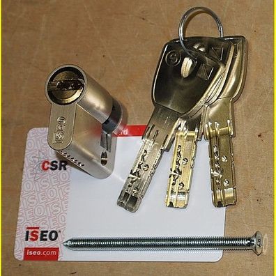 Iseo R9 plus Halbzylinder / Aufbohrschutz im Gehäuse u. Kern - 30/10 + Schliesskarte