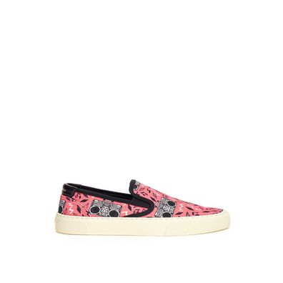 Saint Laurent Pink Cotton Platform Sneakers