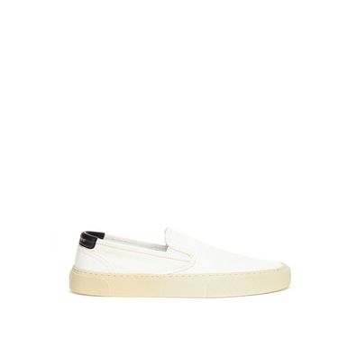 Saint Laurent White Cotton Low Top Sneakers