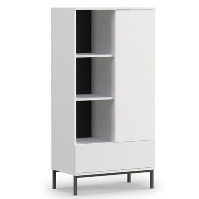AX LIVING Bücherregal Modern Queba QT03 ? 70 cm Breite, Design Weiß
