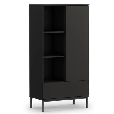 AX LIVING Bücherregal Modern Queba QT03 ? 70 cm Breite, Design Schwarz