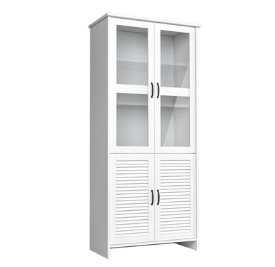 AX LIVING Weiße Glasvitrine Oliviera W2DS Vitrine für Esszimmer