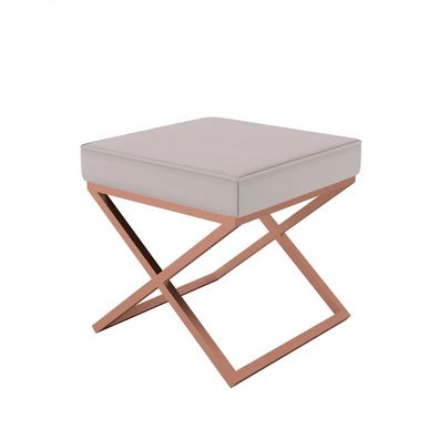 AX LIVING 1 Stk Polster Hocker Pitinio 45 Beige kupferfarbenes Gestell