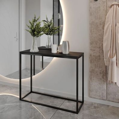 AX LIVING Schwarz Konsole für Flur Lortie 100 cm Metallgestell