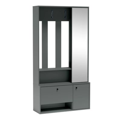 AX LIVING Schuhschrank mit Garderobe Tokessa 100 Breite mit Spiegel, Stone Green