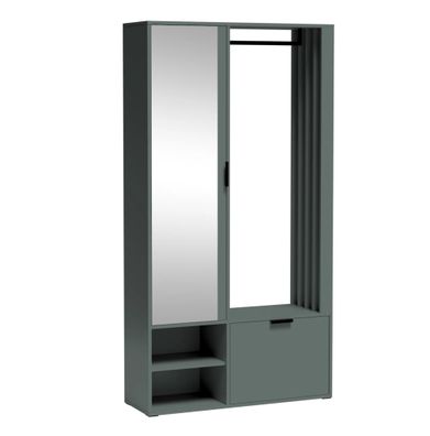 AX LIVING Garderobe Flur Milanoir - 100 cm mit Spiegel, Modern in Green Stone