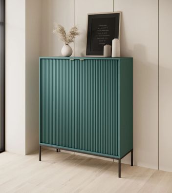 AX LIVING Modern Kommode Eternas K104 mit Lamellenfront 104 cm breite, Grün