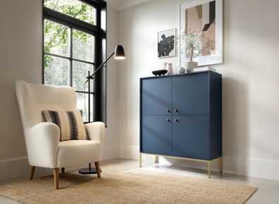 AX LIVING Große Kommode Domiti MK104 - 104 cm Breite, Modern in Dunkelblau