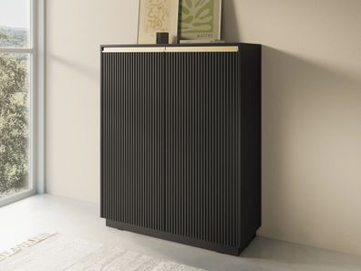 AX LIVING Kommode Modern Lirio KW103 - 103cm, Stilvoll und Praktisch, Schwarz