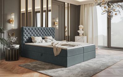 AX LIVING Boxspringbett Bonio VIII - 126 cm Breite mit topper JS96