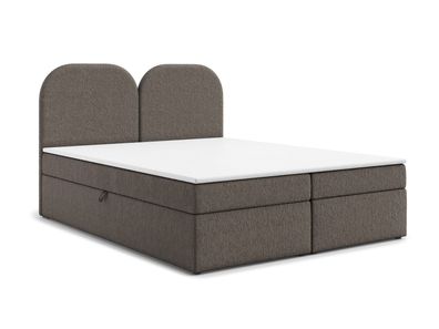 AX LIVING Boxspringbett 180x200 Migwell Grau mit hohem Kopfteil und Bettkasten