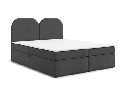 AX LIVING Migwell Boxspringbett 140x200 Dunkelgrau mit Bettkasten&hohem Kopfteil