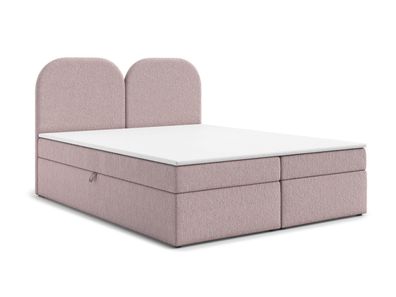 AX LIVING Migwell Boxspringbett 140x200 Rosa mit Bettkasten & Hohem Kopfteil