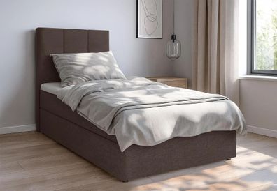 AX LIVING Boxbett Merea Boxspringbett Braun mit Bettkasten 120x200 cm