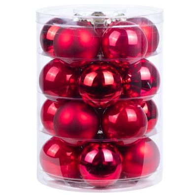 Weihnachtskugeln 20 Stk 6cm Ruby Red Inge-Glas