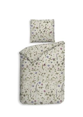 Heckettlane Flanell Bettwäsche 135x200 Harper Pistachio Green Klee Gänseblümchen